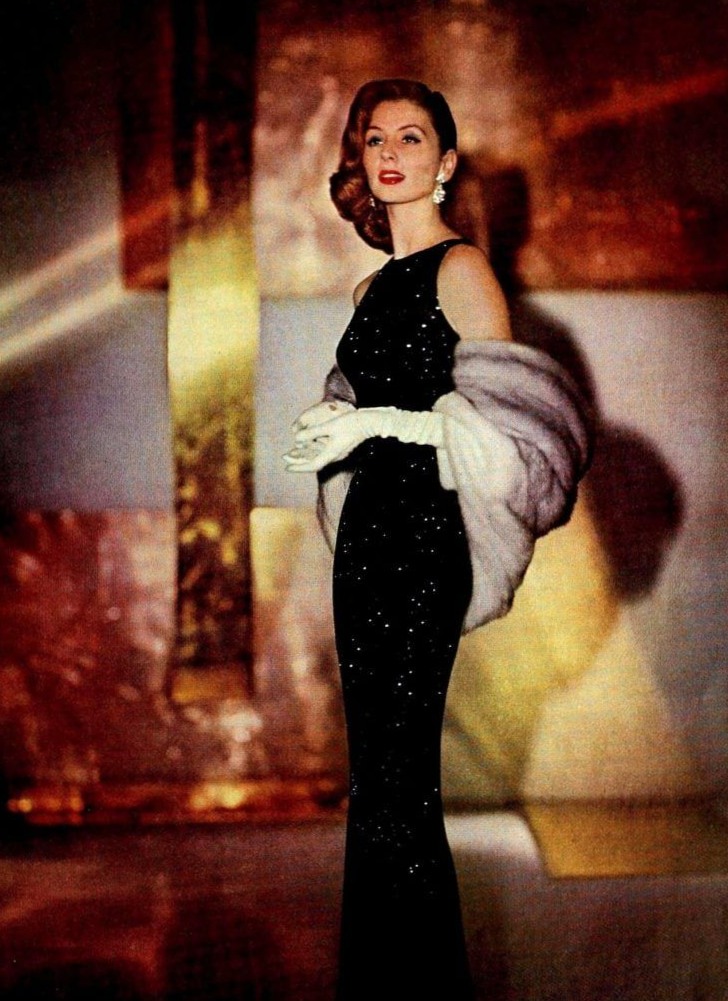 ✨ Form-Fitting 1950s-1960s Evening Gowns: Glowing Neon-Infused Vintage Elegance  966