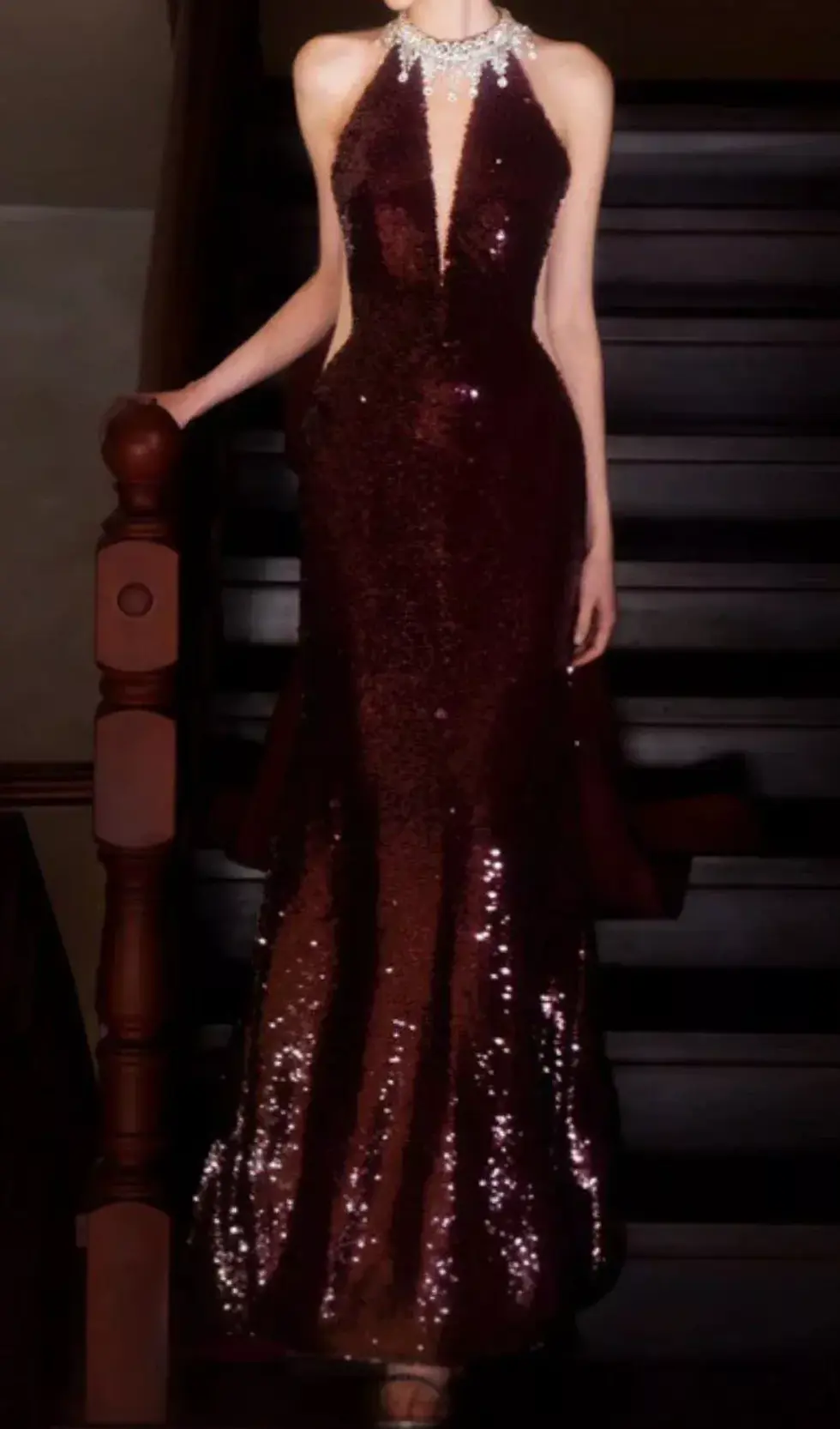 graphic design goals: 👒 👗 Neon Elegance Halter Maxi with Vintage Sequin Bow Char 688