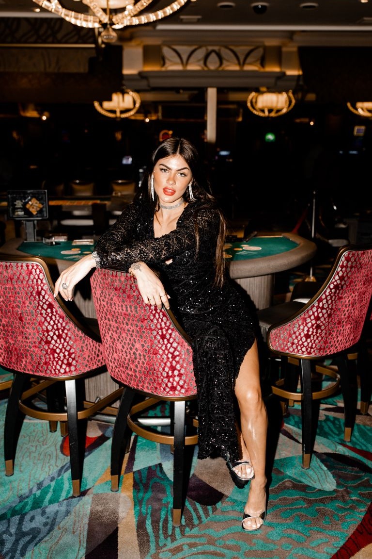 🍃 🍃 | Neon Glow Poker Table with Vintage Luxe Backdrop | after hours aesthetic 124