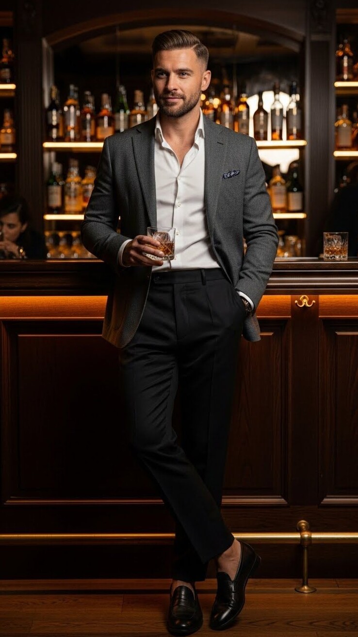 Neon-Lit Vintage Ensemble for Timeless Cocktail Style • 🎩 643