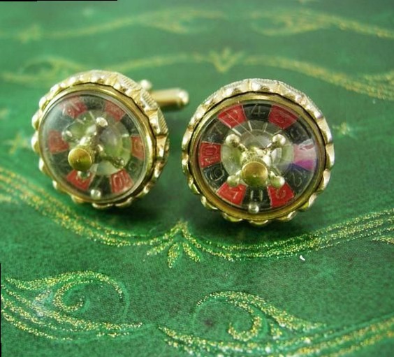 vintage design obsession: 🥳 🎀 Spinning Roulette Cuff Links — Neon Vintage Elegan 172