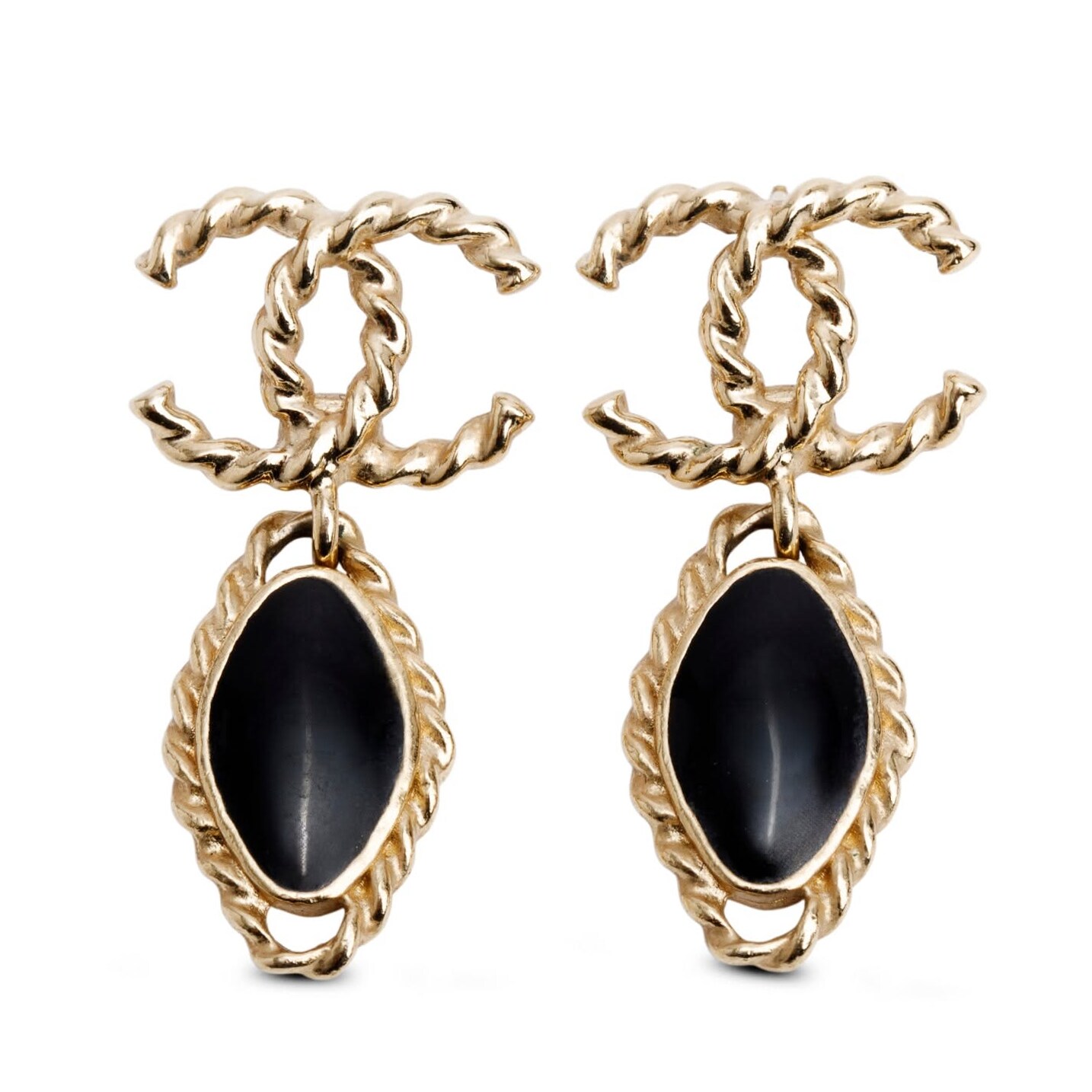 2024 Glittering Noir Glass Earrings in Gold-Plated Frame | 👑 🥂 design diary 211