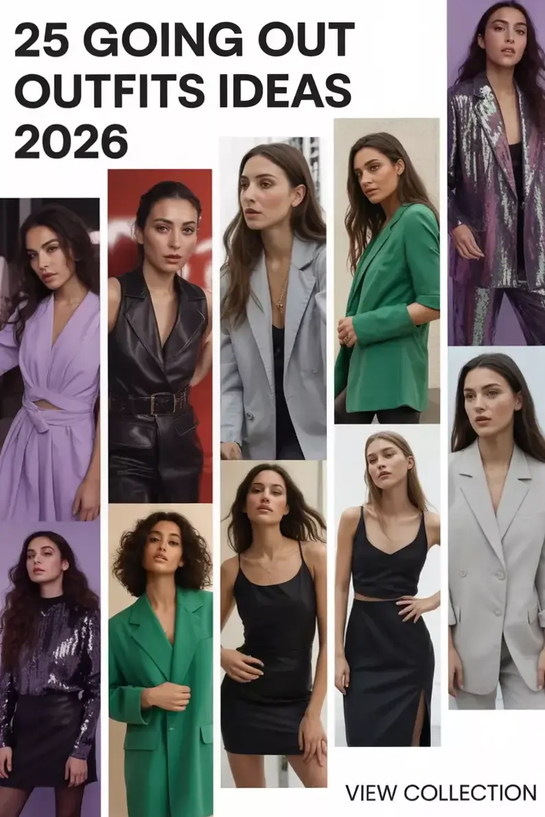 25 Glamorous Night Out Fits 2026 | Sequin Flair, Leather Edge, Blazer Elegance | 455