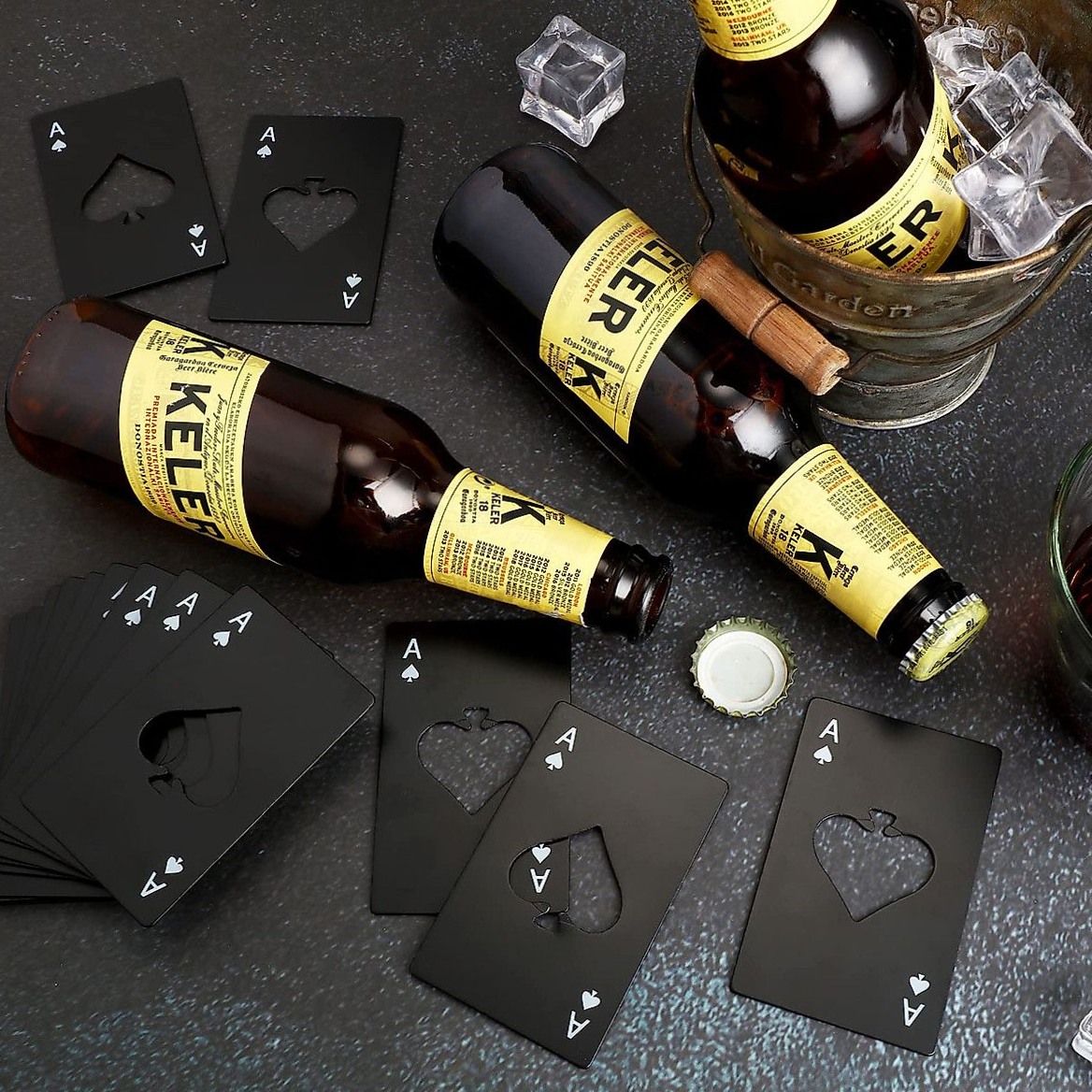 🍾 🍸 | 60pc Poker Card Bottle Opener Credit Size Neon Vintage Party Tools | party 857