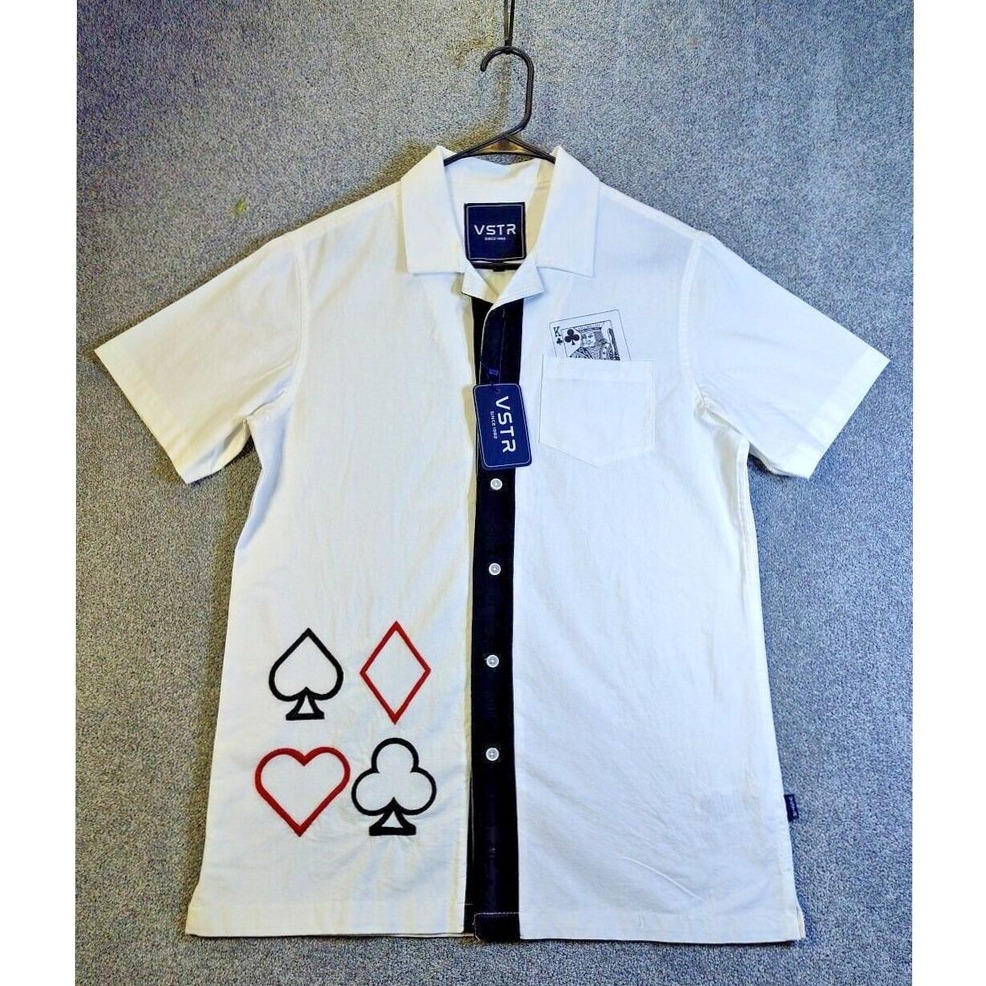 aesthetic archive • Neon-Carbonated White Polo with Vintage Game Embroidery | S  160