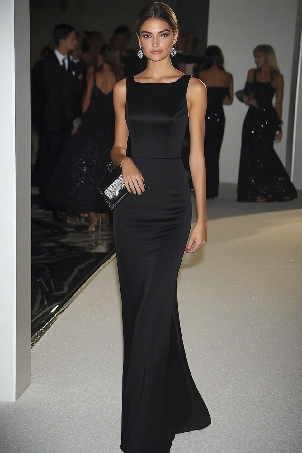 aesthetic archive: Neon Noir Sheath Dress with Vintage Glamour Edge 🖼️ 🖌️ 207