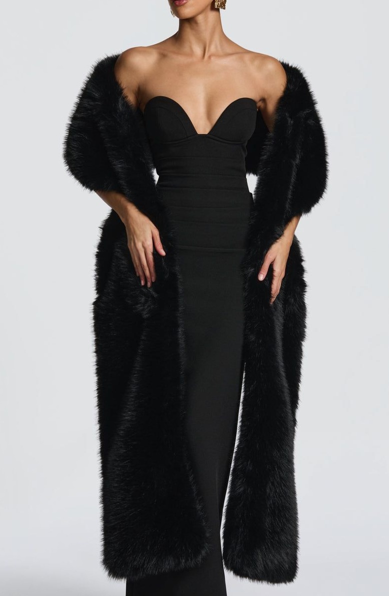 aesthetic mood booster ✧ Lulu Shawl in Black — Neon Whispers of Vintage Nights 🥳 319