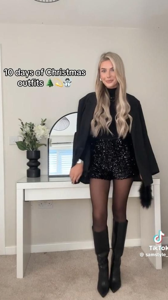 aesthetic mood booster ✧ Neon Glam Christmas Outfit for Vintage Festive Party Ni 532