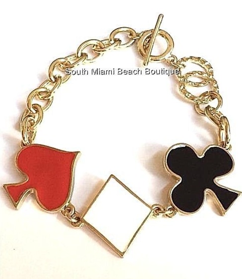 ✦ after hours aesthetic ✦ Neon Ace Charm Bracelet | Vintage Vegas Sparkle 🎪 📜 297