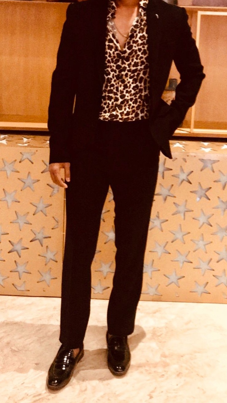 ✦ art direction inspiration ✦ Neon-Edge Black Suit Design with Vintage Glamour a 767