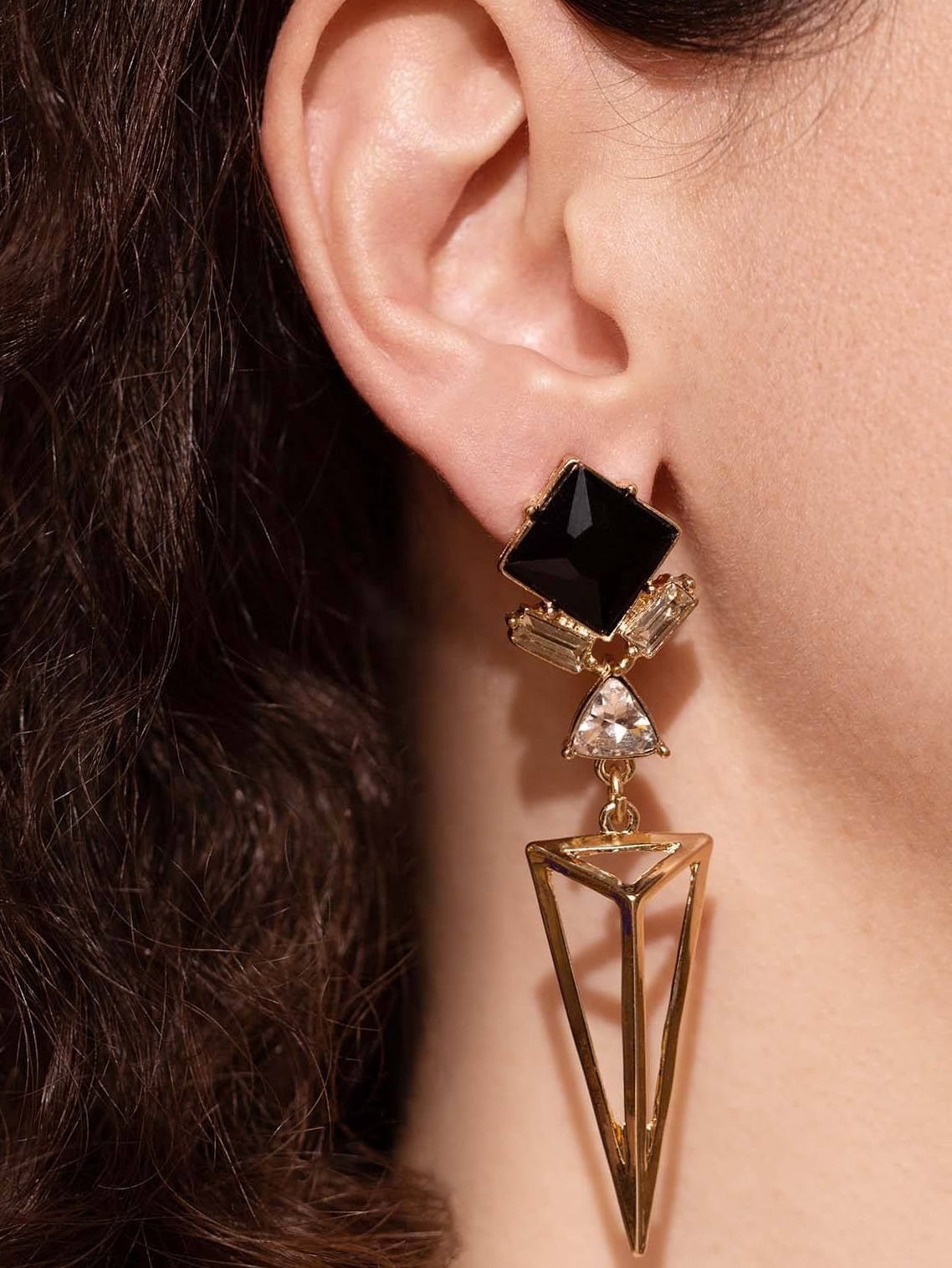 ⊹ Black Gold Radiance: Glowing Art Deco Earrings ⊹ 🌿 🌷 103