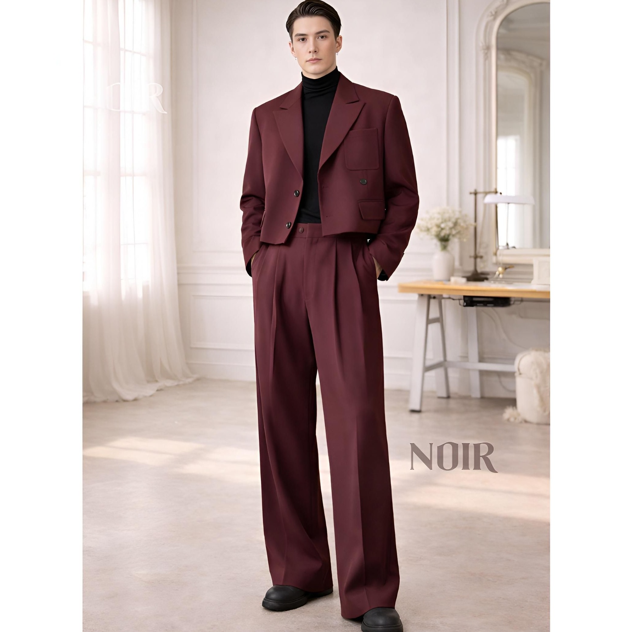 🎊 🍾 Burgundy 70s Menswear Elegance Vintage Formal Suit Style | retro party vibes 629