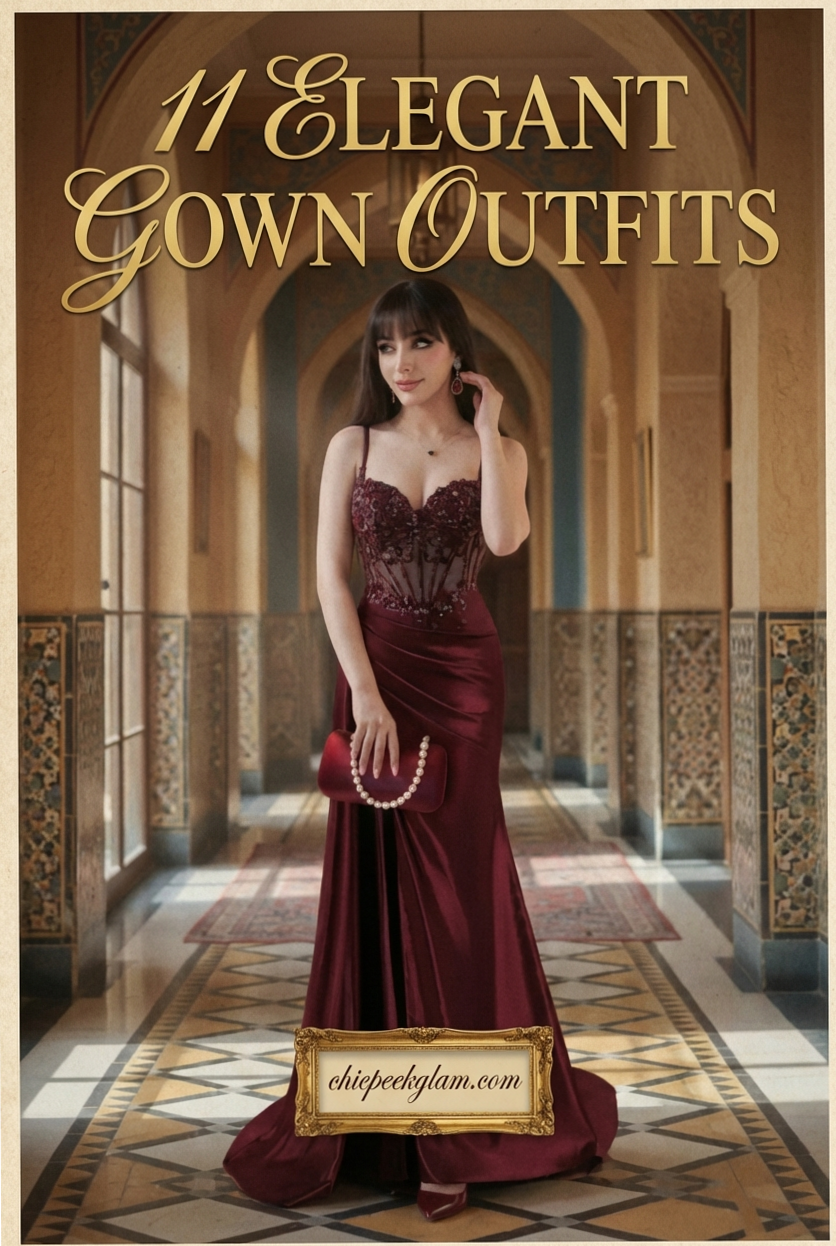 ⊹ Burgundy Elegance: 11 Timeless Gowns for Your Glittering Night ⊹ 🎪 🗝️ 369