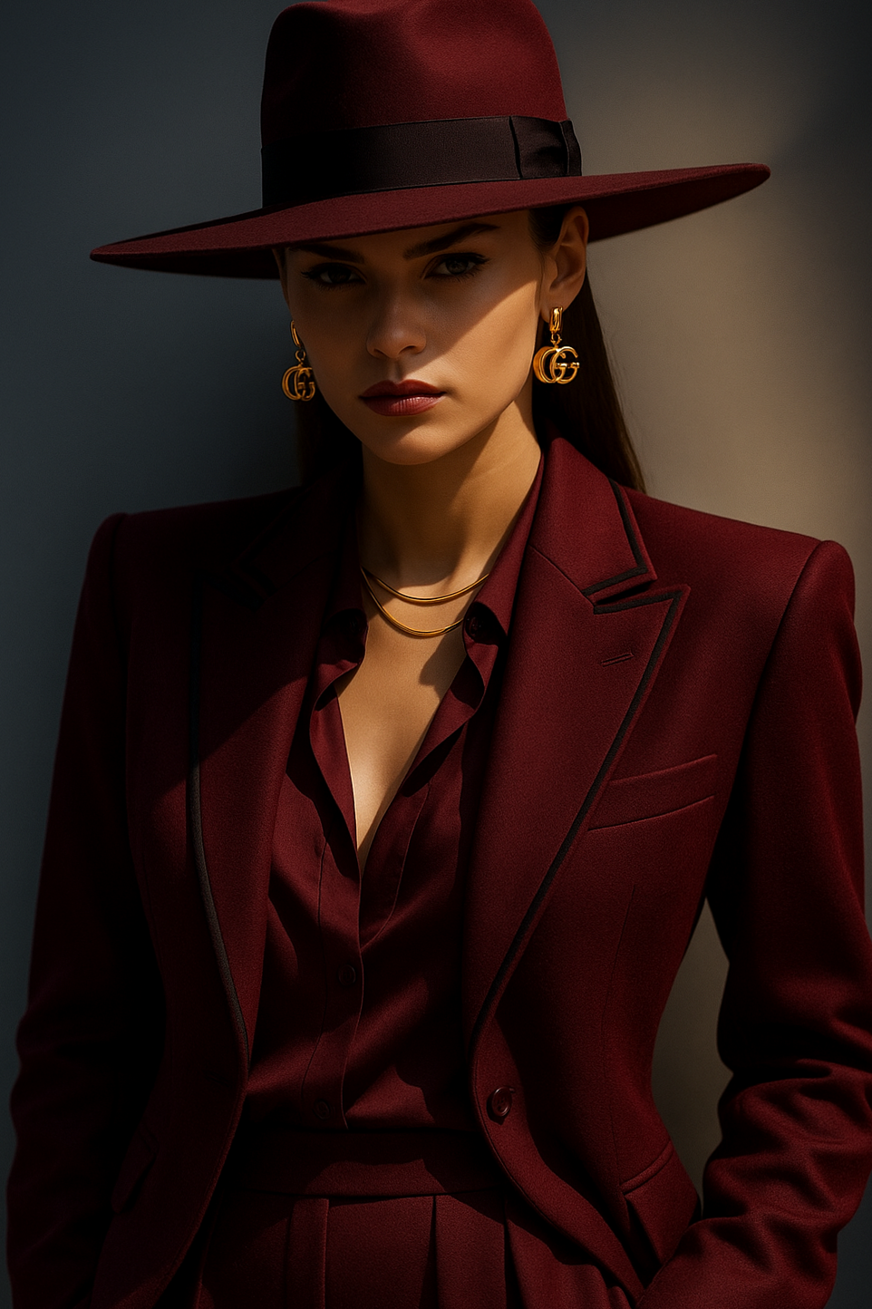 🎩 💄 | Burgundy Glam with Gold Accents | creative luxury feed 956