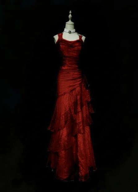 🧿 🎯 🔶 | Burgundy Mermaid Birthday Dress with Neon Touch Vintage Glam | theme nig 288