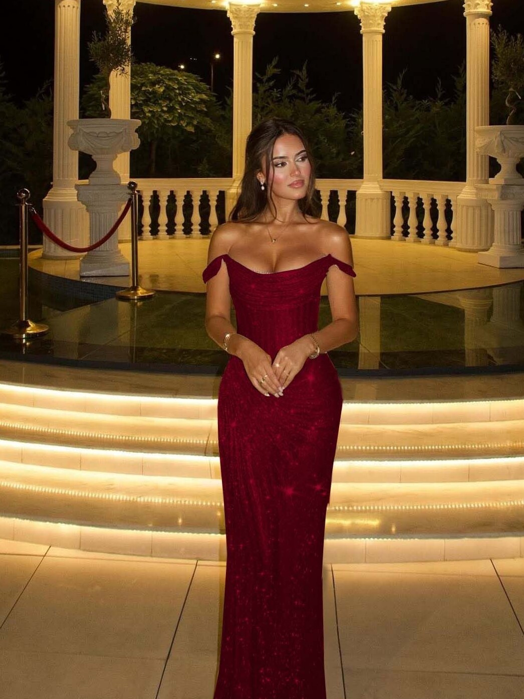 🕯️ Burgundy Mermaid Prom Dress with Off-Shoulder Beading YK0342 — aesthetic edit 518