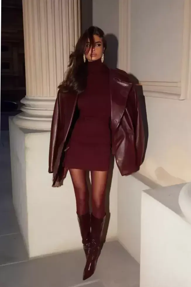 Burgundy Neon Glam Autumn Looks for a Vintage Party Vibe ⟐ visual vibe curator 974