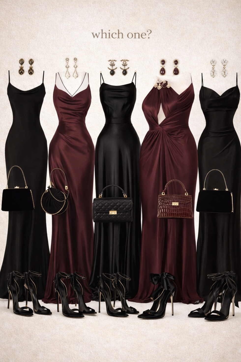 🥳 Burgundy or Black: Glowing Evening Gown Inspirations — aesthetic edit 378