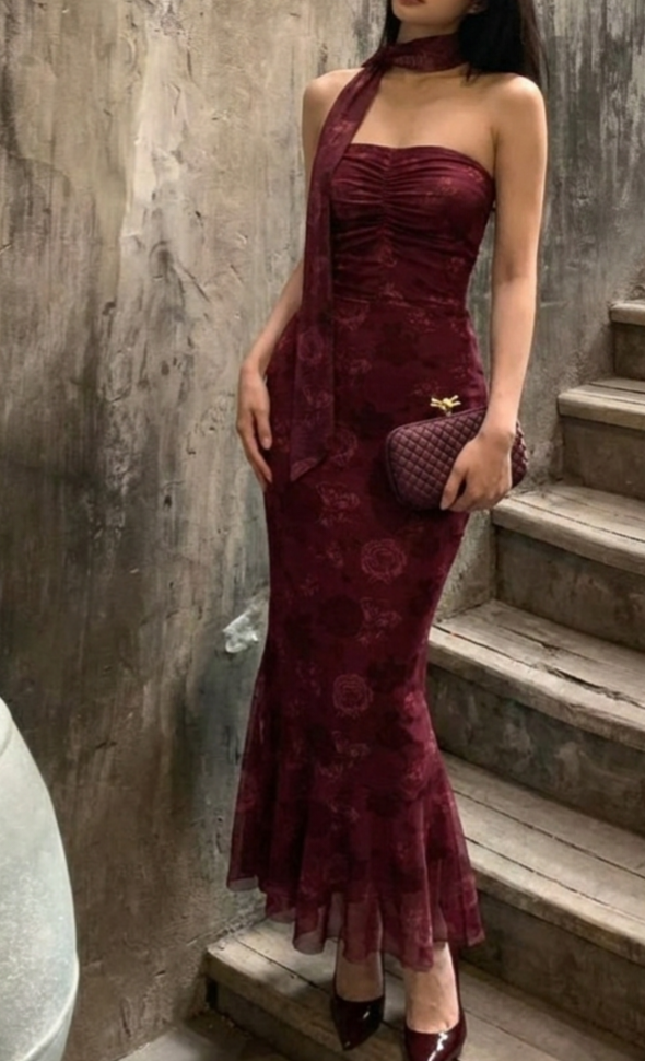 🍸 👠 Burgundy Velvet Glimmer, Neon Traces, Vintage Glamour, Midnight Party Elegan 121