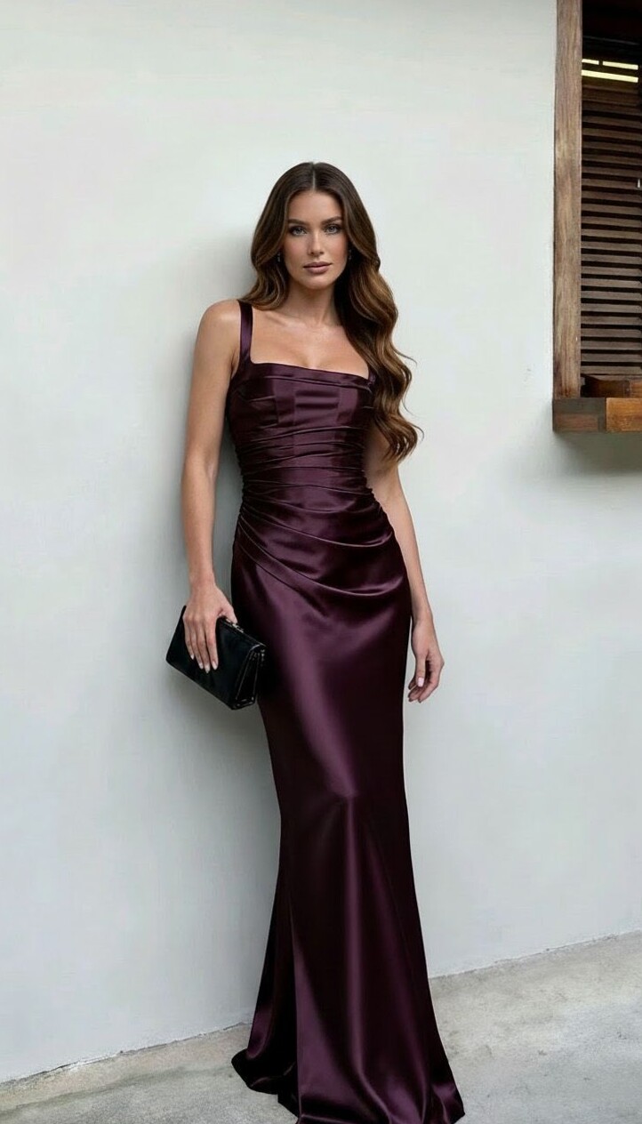 Calanthe Maxi Dress in Regal Plum Neon Elegance — 🤍 🕯️ 850