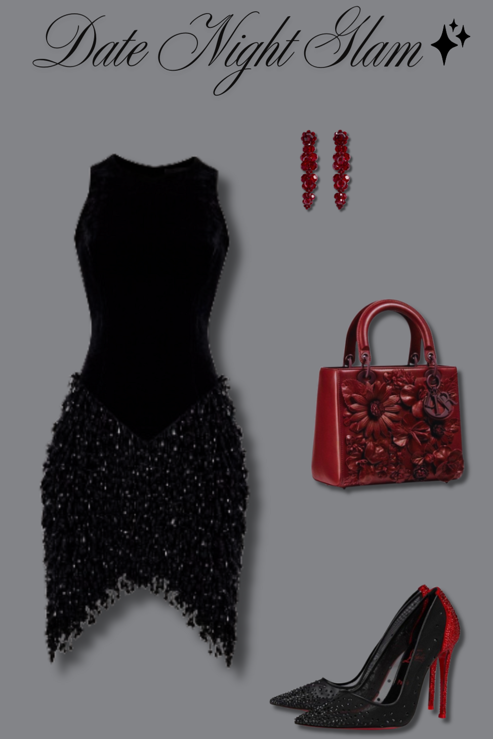 city lights magic ✧ Neon Velvet Noir: Retro Glam Party Elegance 👠 🌟 947