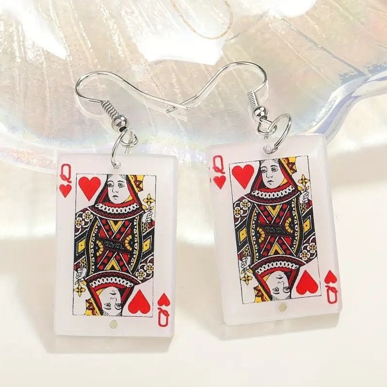 ✦ creative asset goals ✦ Red Queen Acrylic Earrings | Bold Neon Glam for Game Ni 756
