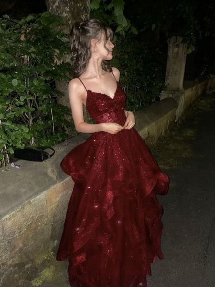 creative luxury feed • Burgundy Neon Glamour: Vintage Prom Elegance for Midnight 855