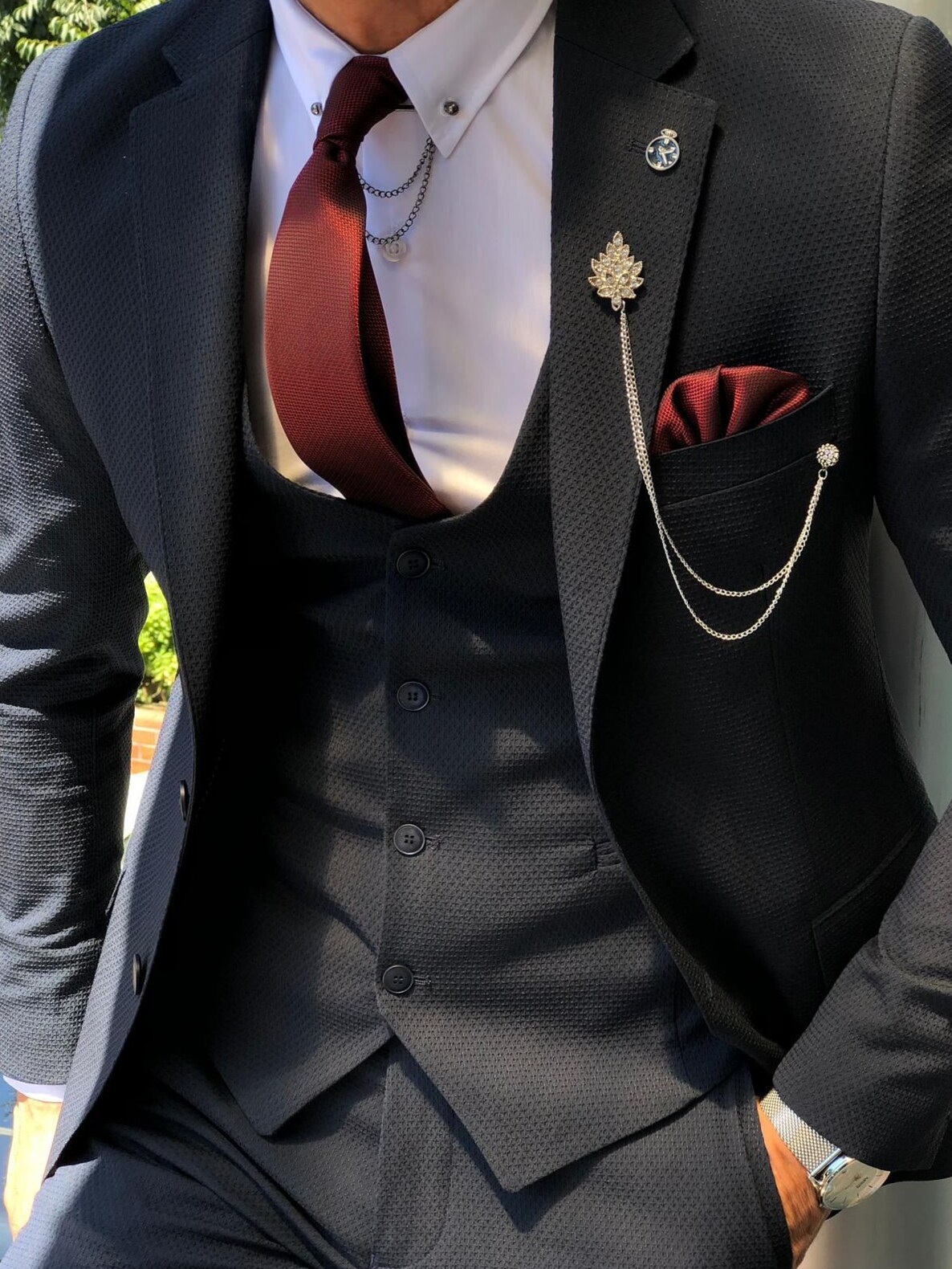 creative process peek: 👗 💅 Neon-Hued Slim Fit Suit in Vintage Blue — 40 US / 50  674