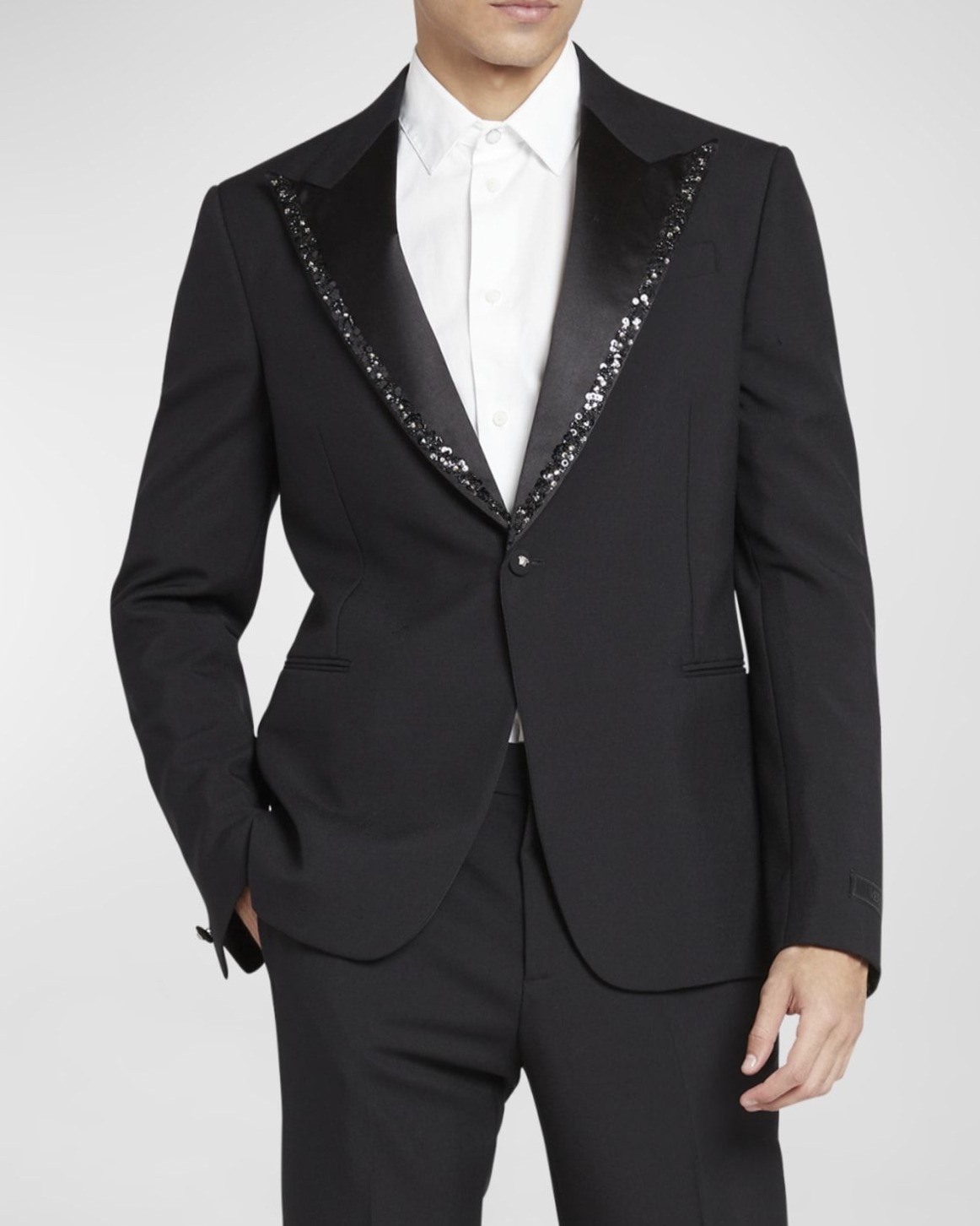 curated aesthetic • Neon Beaded Tuxedo Jacket by Versace – Vintage Glam for Nigh 691