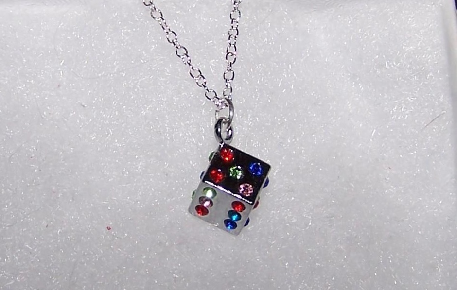 curated aesthetic: 💜 Neon Crystal Dice Pendant in Vintage 925 Silver — Party Gla 906