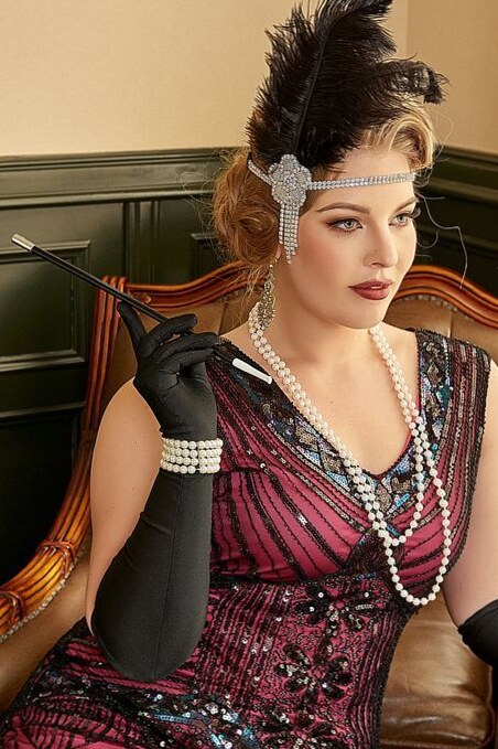 daily dose of beauty • 1920s Glam Neon Flapper Kit with Vintage Party Elegance a 219