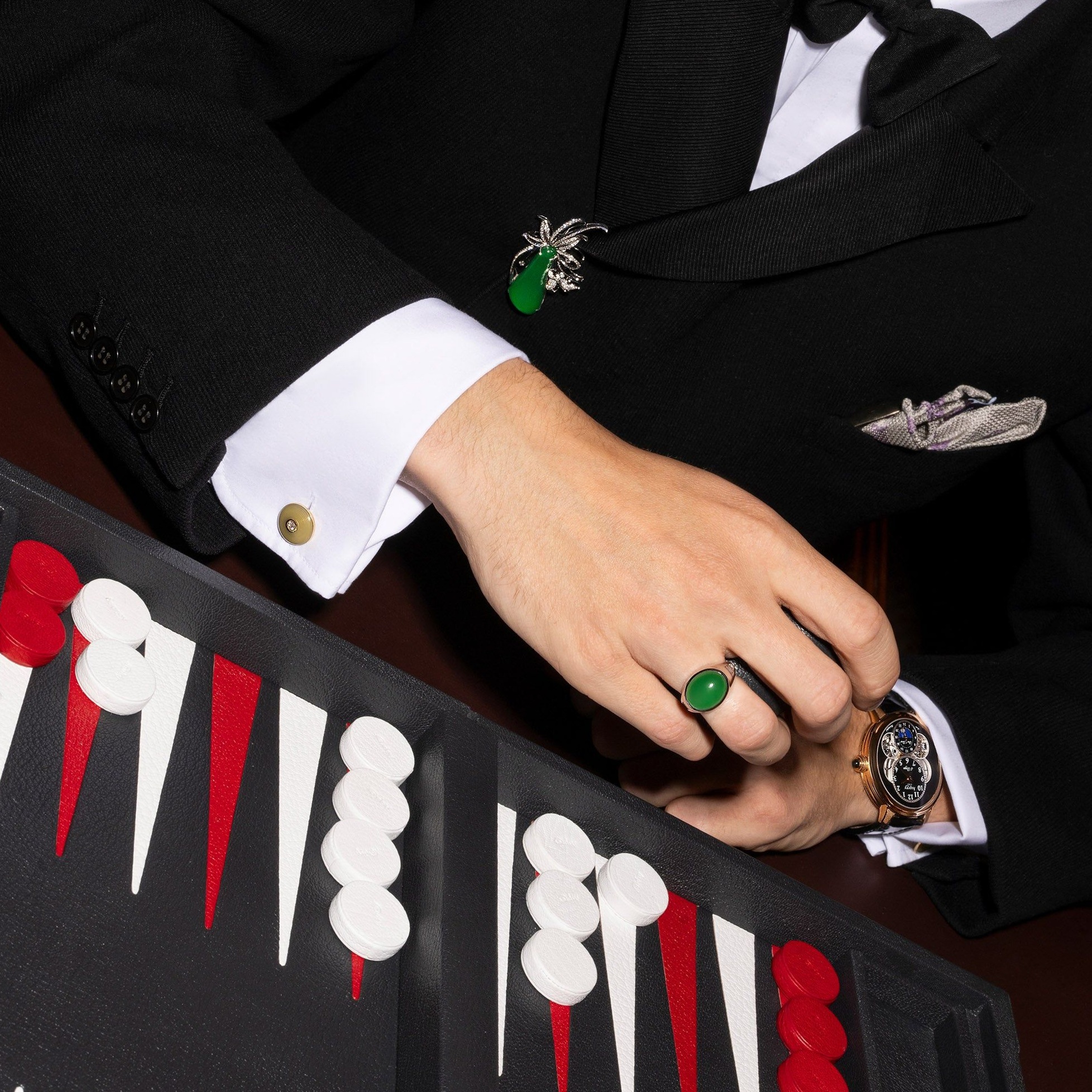 👢 daily dose of beauty ✦ Green Imperial Jade Cabochon Ring with Diamond Accents  456