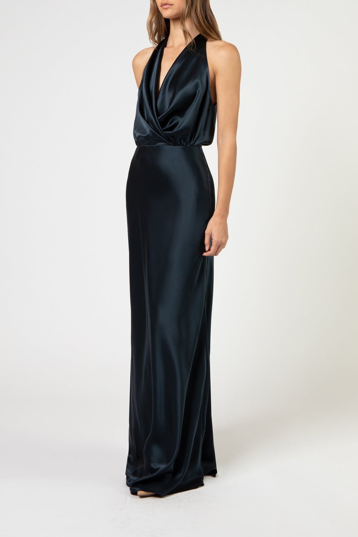 daily dose of beauty • Neon-Hued Halter Draped Gown with Carbon Sheen 👠 🍸 495