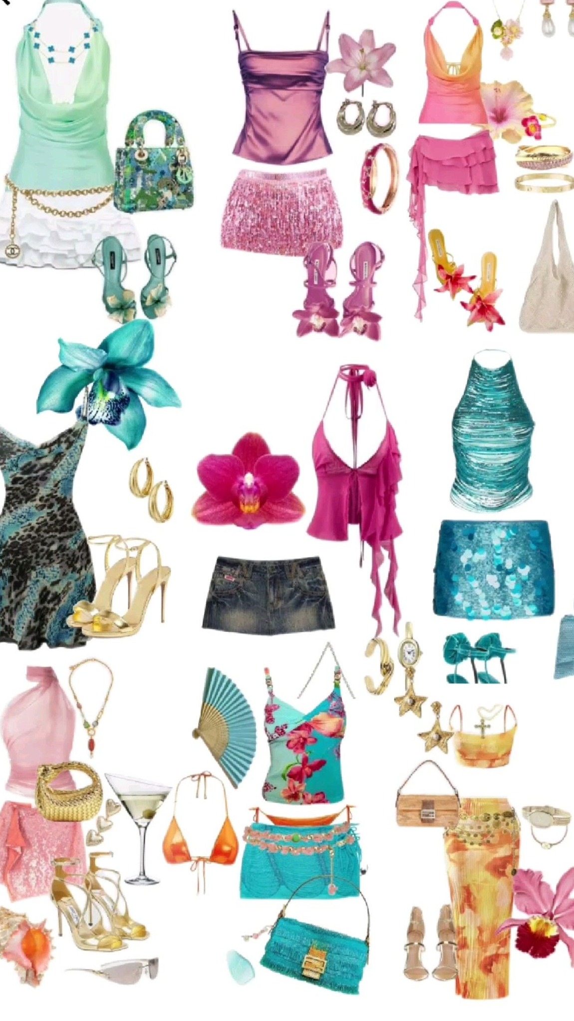 daily dose of beauty: Neon Tides & Cocktail Dreams: Vintage Summer Glam ⚡ 🌃 878