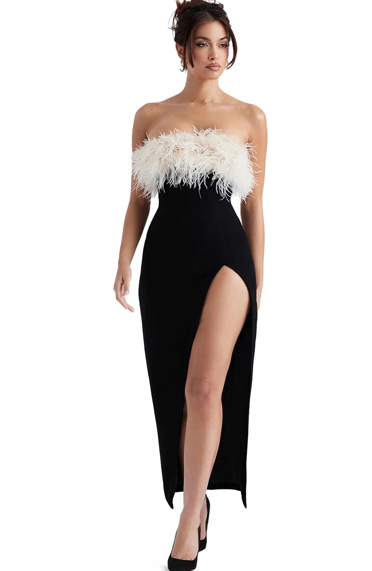 design inspiration daily • Neon-Infused Sarai Feather Trim Dress with Vintage St 777