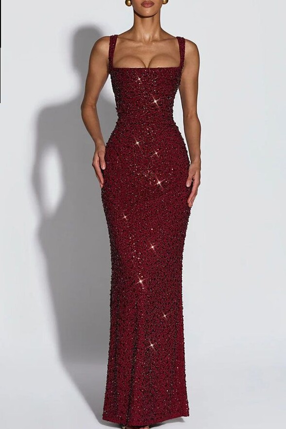 designer life aesthetic: 🍾 🥳 Neon Ruched Chiffon Dress with Sequin Traces and Vi 742