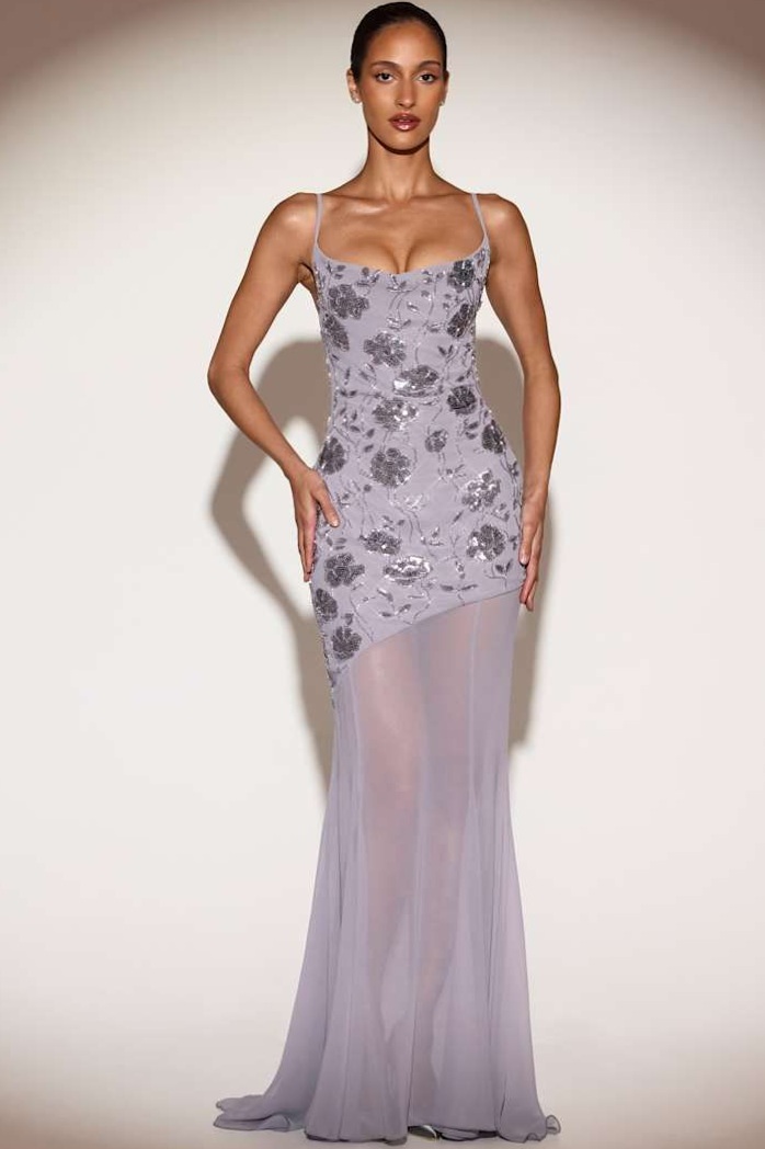 digital design vibes: Black Maxi Dress with Neon Cowl Neck & Sweetheart Silhouet 221