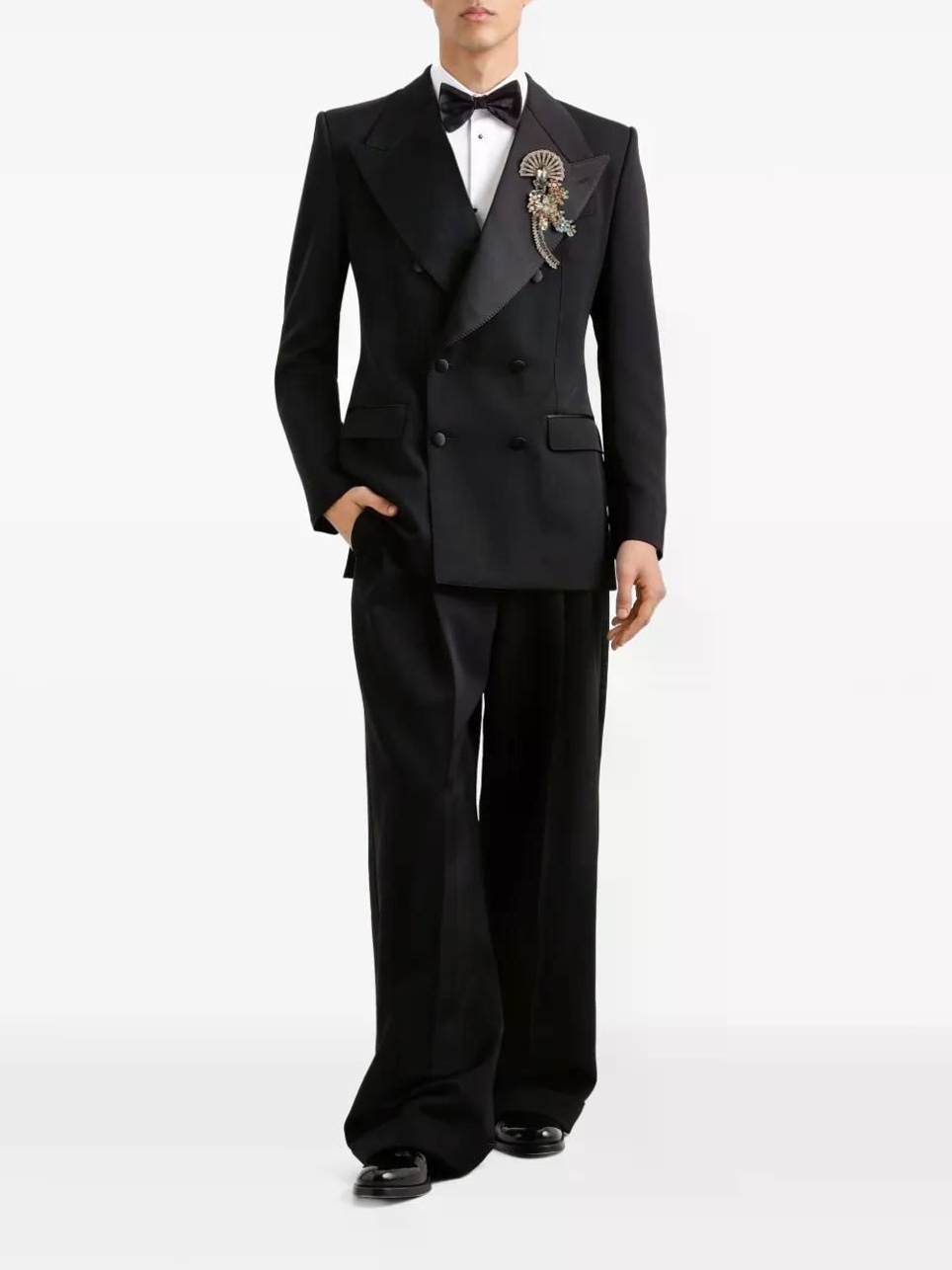 🔶 Double-breasted Dreams in Satin Noir — aesthetic edit 746