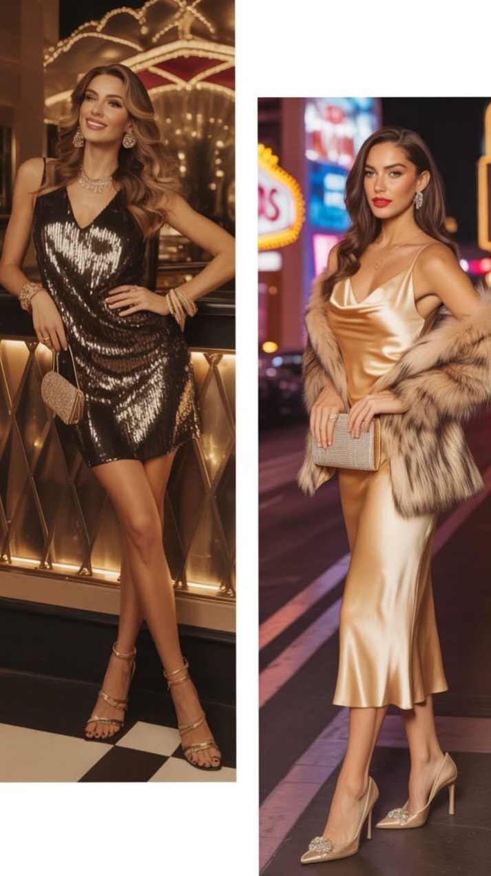 electric night energy: Neon Glam Looks for Vintage Vegas Nights 🔶 📍 927