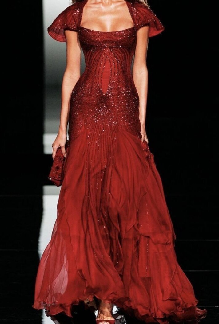 🧣 Elie Saab F/W 2004: Neon Whispers in Velvet Shadows — aesthetic edit 605