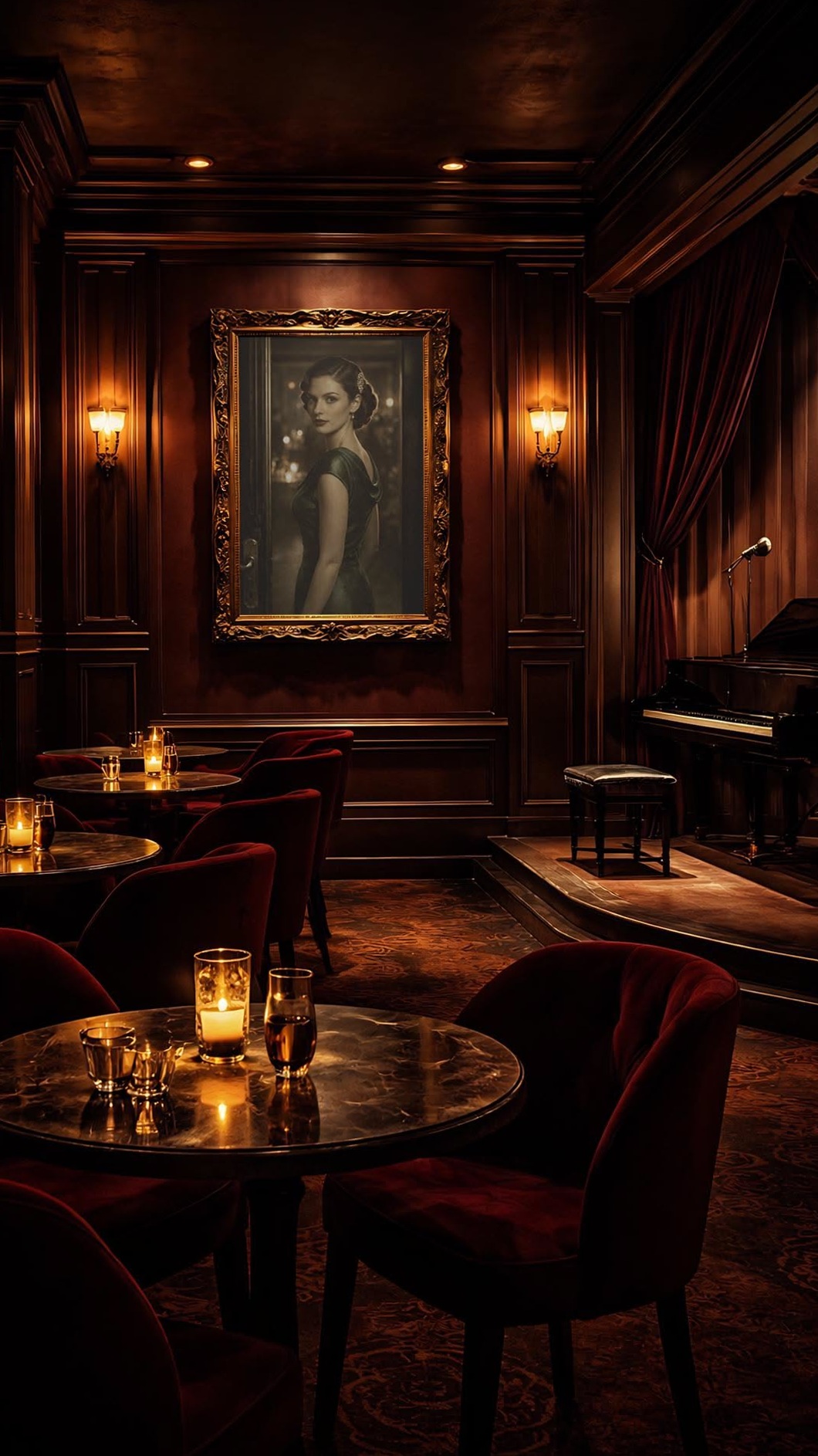 ✨ Film Noir Elegance | 1940s Neon Glamour Wall Art | Vintage Party Vibe | sapphi 849