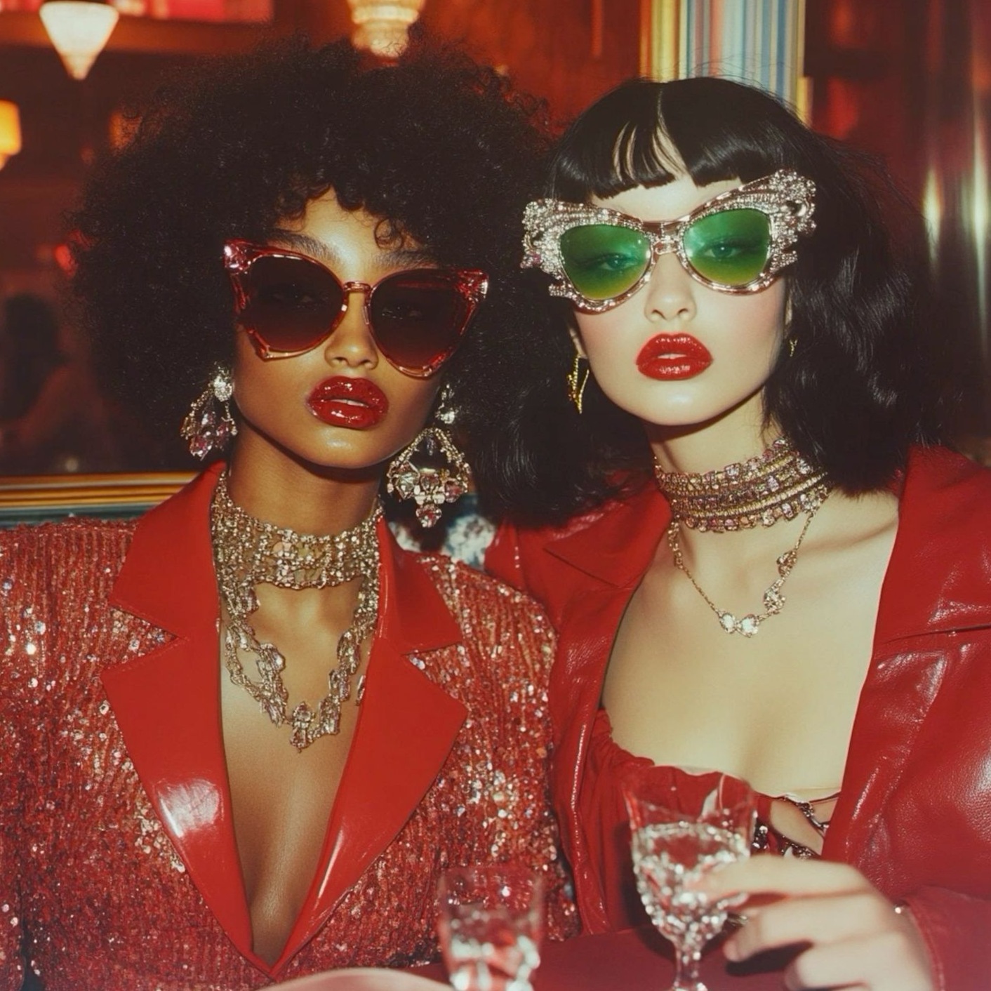 Galentine’s Night: Neon Glamour & Vintage Sparkle ⟐ beauty in details 766