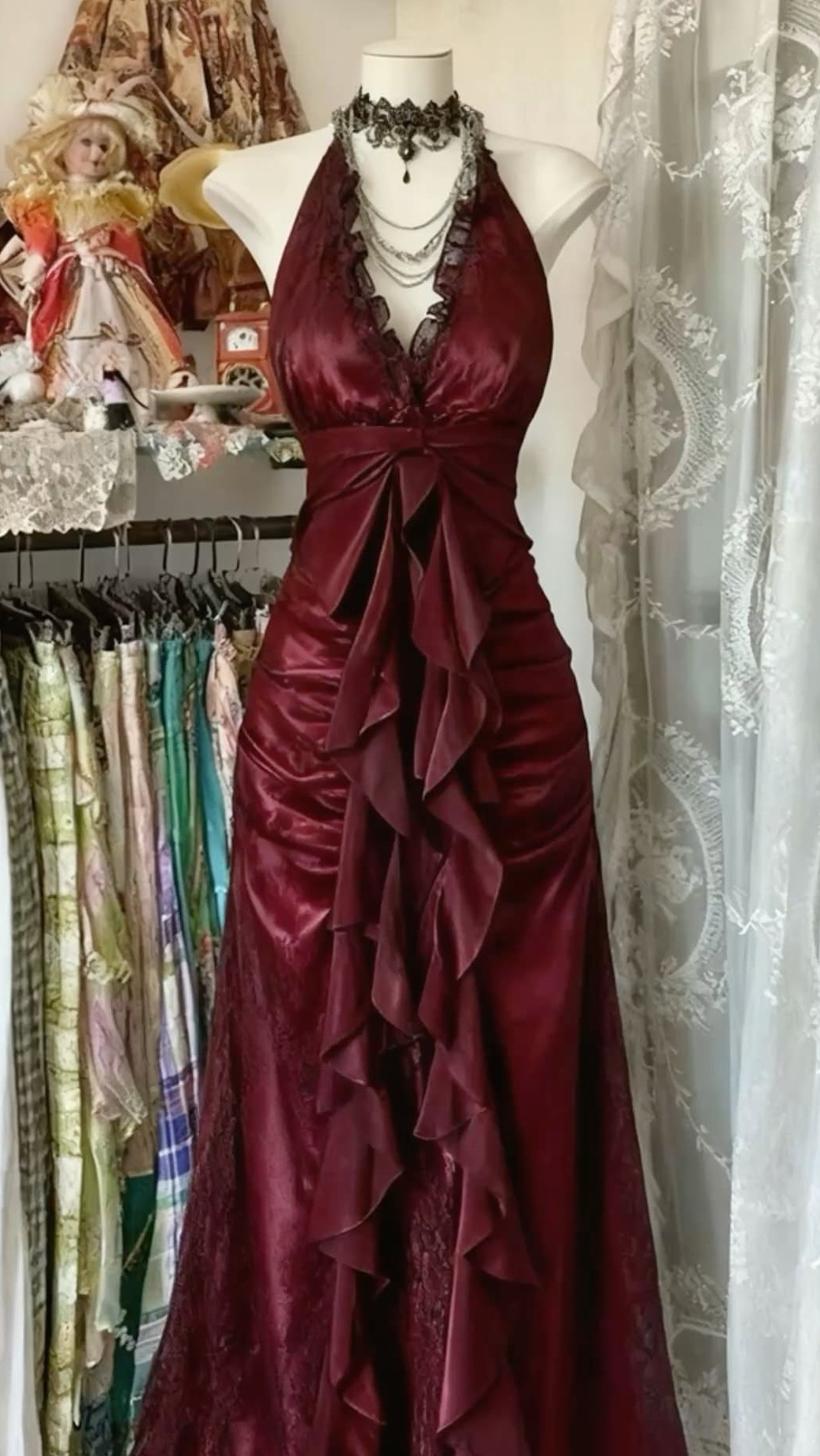 game art inspiration • Neon Ruffles, Vintage Glam: Electric Mannequin Elegance ✨ 934