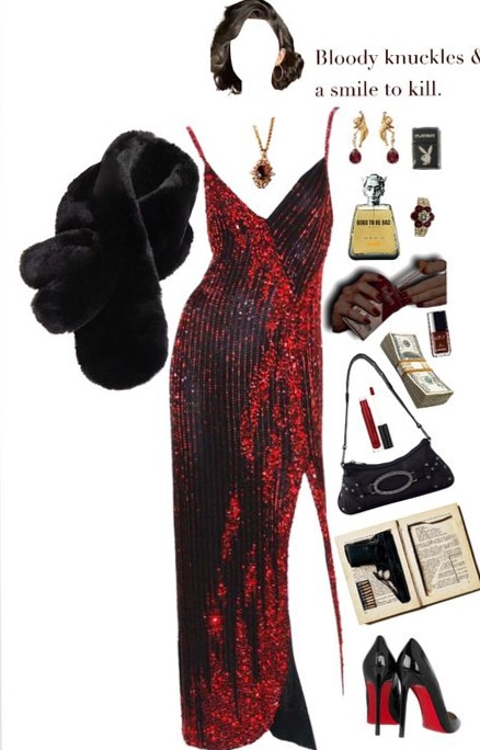 🃏 🃏 Gangster Vibe Glam Night Outfit with Neon Edge 269