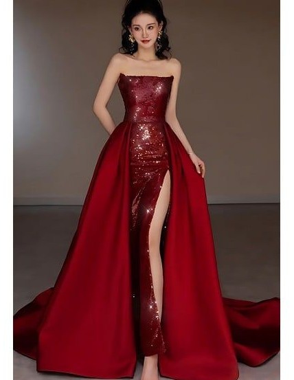 gather and glow • Velvet Nights: Ruby Sequin Elegance for Midnight Glamour 👢 👜 562