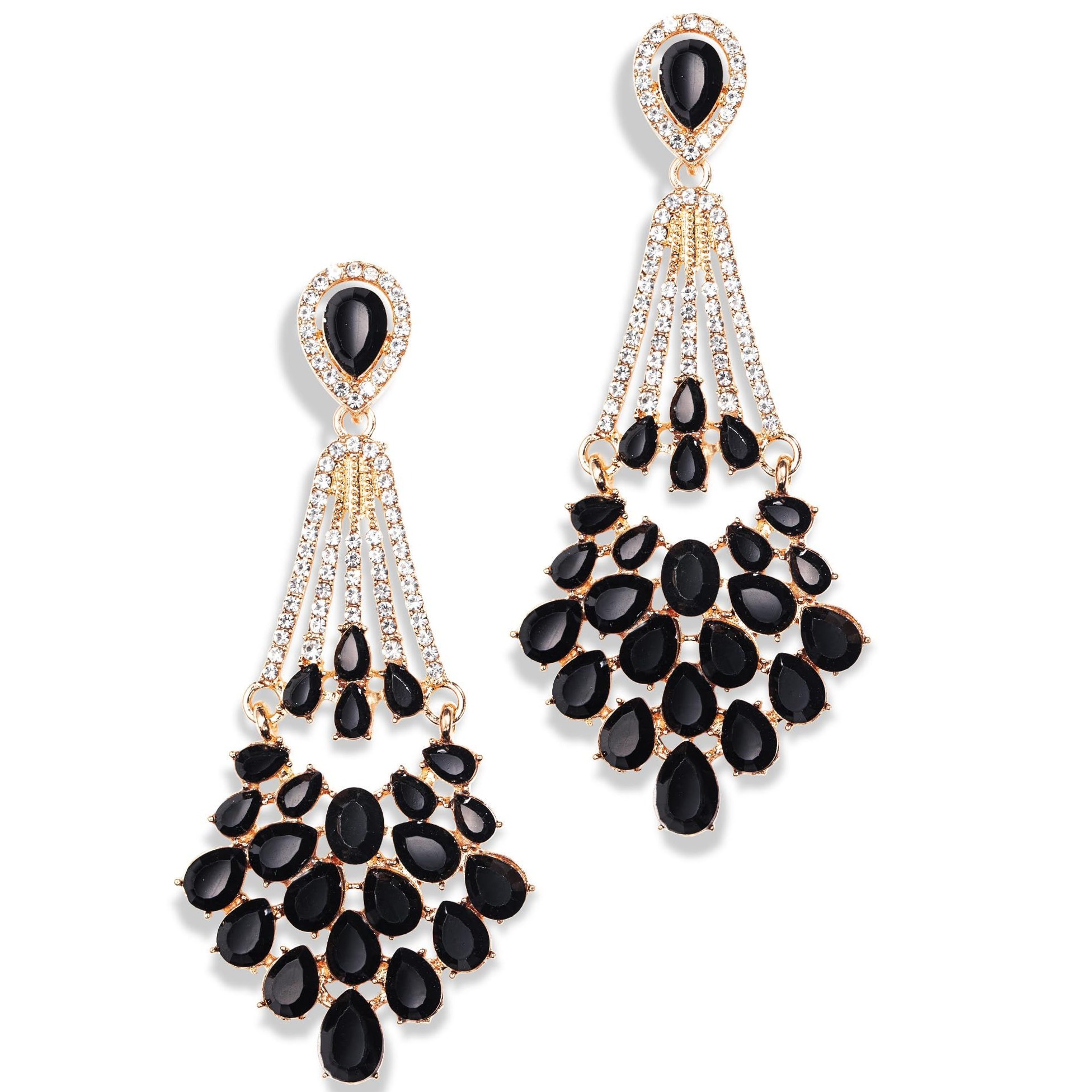 👠 🍸 Gilded Glamour Neon Art Deco Dangle Earrings — aesthetic edit 858