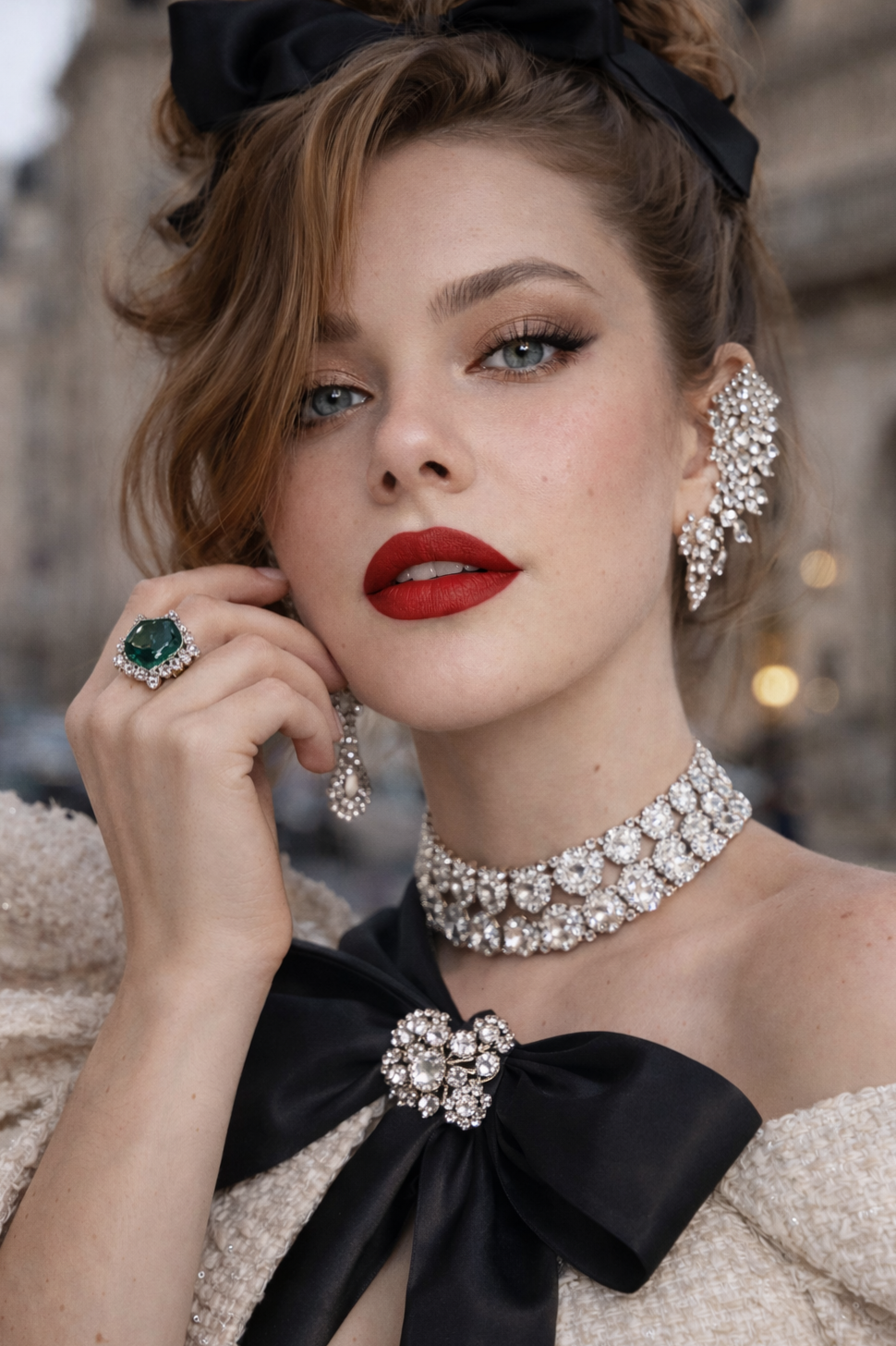 🌸 🍂 🍃 Gilded Noir Elegance | Neon Ruby Lips & Opulent Adornments 2026 172