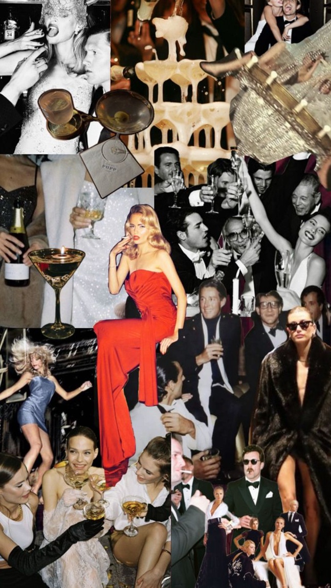 🌺 | Glam Noir Elegance: Neon-Infused Vintage Party Style | city lights magic 612