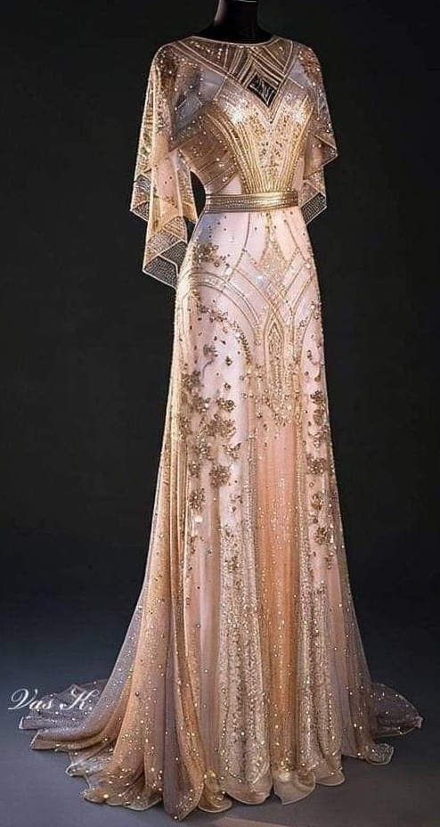 💜 glow up your feed ✦ Gilded Glamour: 1920s Ball Gown Dream 681