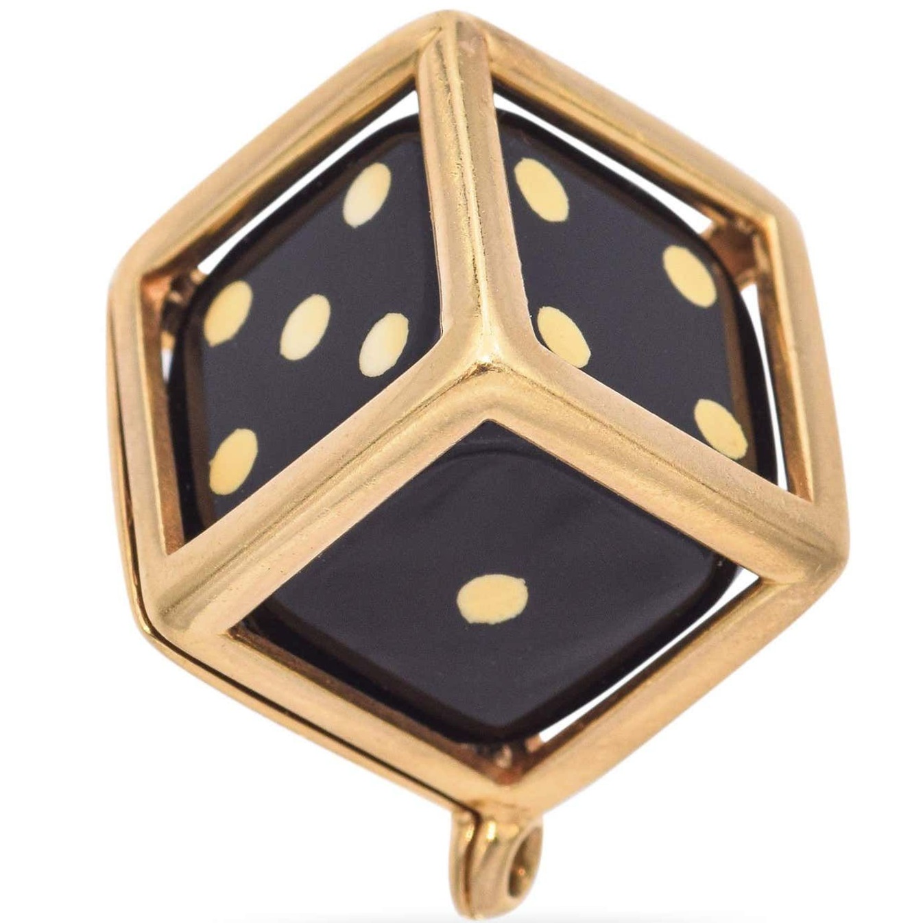 ✦ golden age aesthetic ✦ Retro Neon Dice Charm in 18K Gold Glow 🌿 987